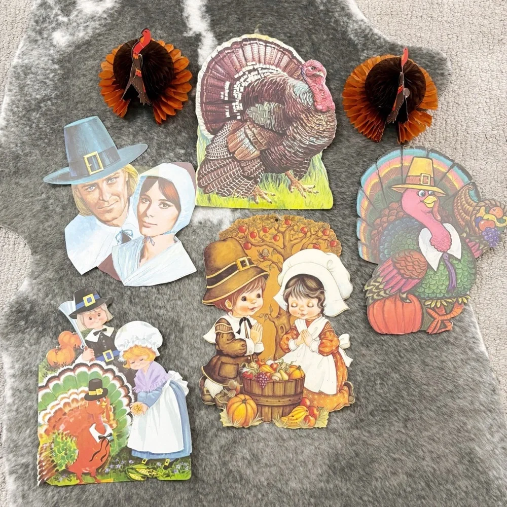 Vintage Thanksgiving Fall Harvest Paper Decorations